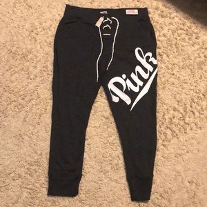 NWT VS Pink Large Skinny Collegiate Sweats